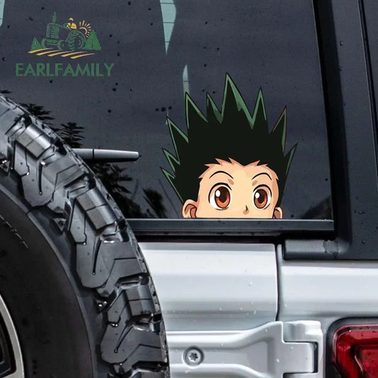 EARLFAMILY 13cm x 12.4cm Chibi Big Head GON FREECSS Car Sticker Anime Cartoon Peeker Decal Vinyl Window Stickers