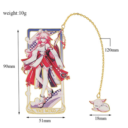 26 Styles Delicate Genshin Impacts Figure Creative Metal Bookmarks for Books Lover Gifts Game Fans Collection for Friends