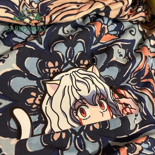 EARLFAMILY 13cm x 7cm Neferpitou Peeker Car Sticker Anime Big Head Decal JDM Car Window Motorcycle Helmet Decoration Car Wrap