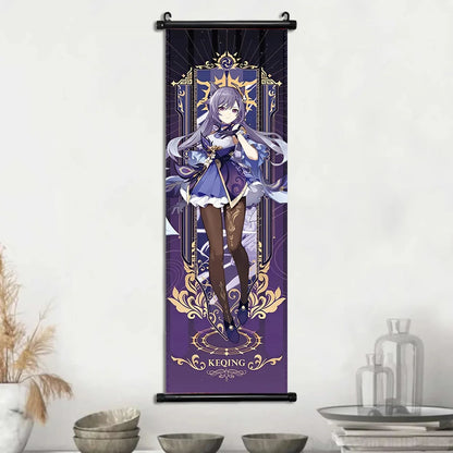 Genshin Impact Poster – Canvas Wall Art Scroll Painting, Hot Game Prints for Home Decoration