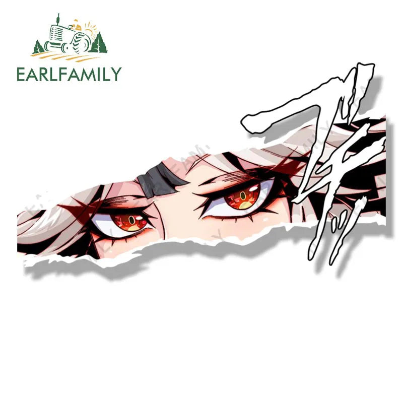 EARLFAMILY Gothic Ningguang Fanart Car Sticker Cartoon Peeker Girl Anime Sketch Waifu Decal JDM Orchid's Evening Gown Stickers