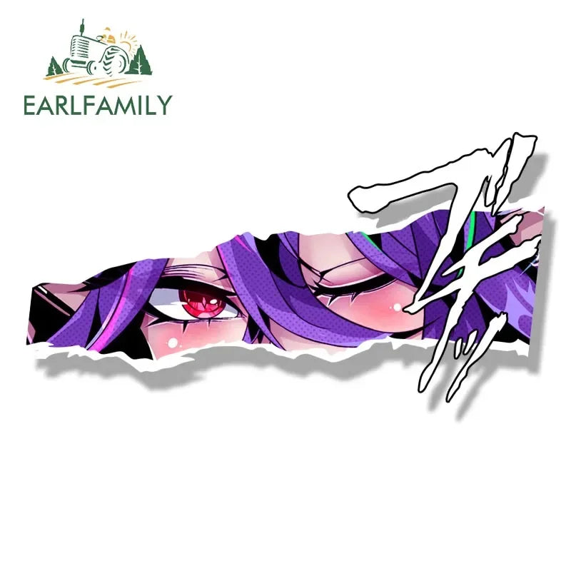 EARLFAMILY Ahegao Vermeil Fanart Car Sticker Anime Vermeil In Gold Waifu Sketch Decal Cartoon Peeker Girl Graffiti Slap Stickers