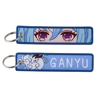 Genshin Impact Embroidered Keychain – Fashion Key Tag for Cars, Motorcycles, Bags & Backpacks, Key Ring