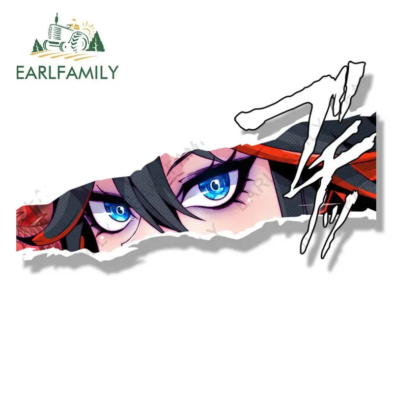 EARLFAMILY Gothic Matoi Ryuuko Car Sticker Janpan Anime Sketch Waifu Decal JDM Cartoon Peeker Girl Fanart Stickers